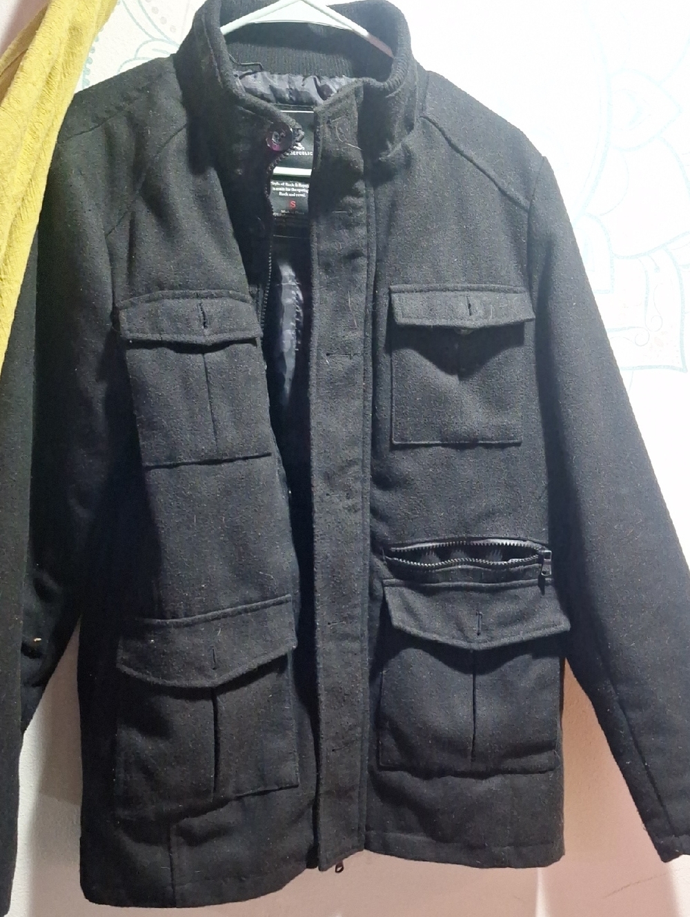 Rock & Republic Black Military Field Jacket